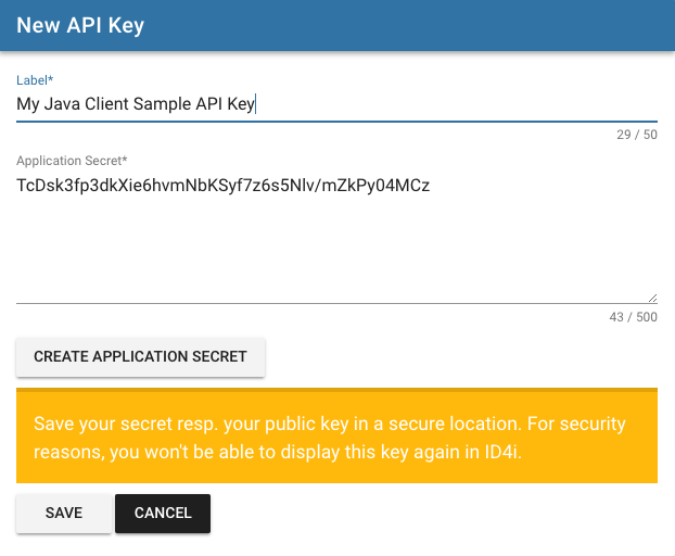 new api key 2