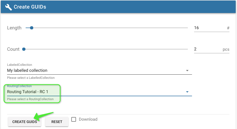 routing create guids